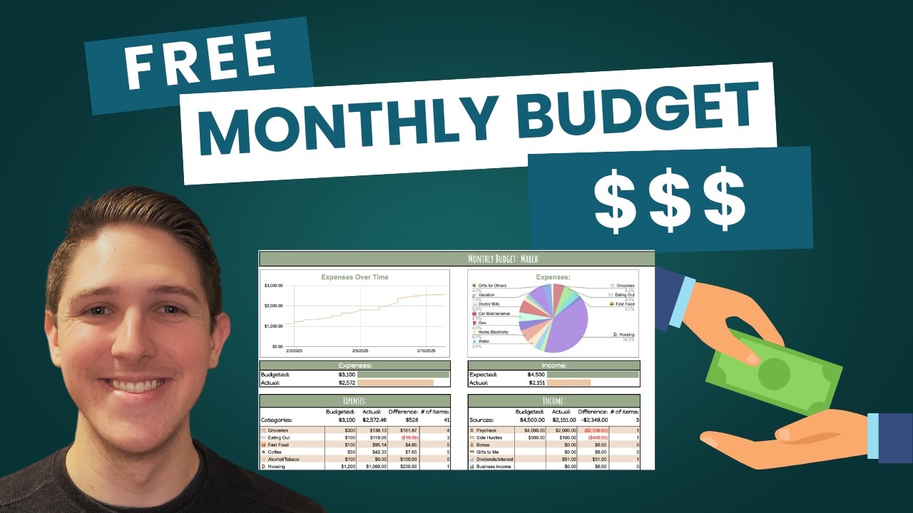 FREE Monthly Budget Template  (No Email Required!) -  Google Sheets 📊