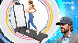 RAYSPACE Walking Pad Treadmill w/12% Incline & Adjustable Height , 4 in 1 Folding Under Desk Design