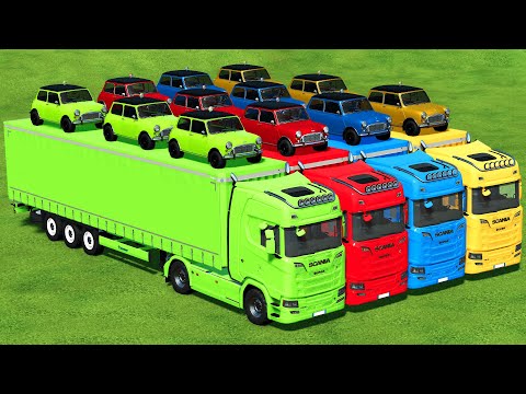 TRANSPORTING MINI COOPER CARS WITH SCANIA TRUCKS - Farming Simulator 22