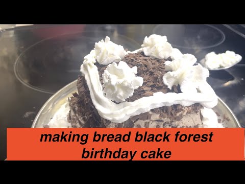 MAKING MY  BLACK FOREST BIRTHDAY CAKE FROM BREAD // NO OVEN NO EGG !!! MALAVIKA KARTHIK