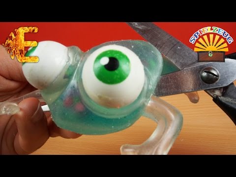GRÜNEN SCHLEIM FROSCH AUFSCHNEIDEN - Was steck DARIN ? EXPERIMENT Kinder deutsch