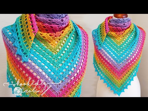 Crochet Eyelet Triangle Shawl Tutorial | FAST & EASY!