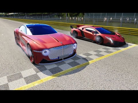 Bentley EXP 100 GT Concept vs Lamborghini Veneno at Monza Full Course