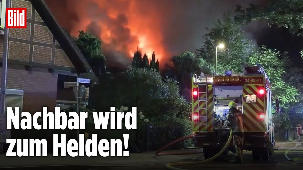 FLAMMEN-HÖLLE: Feuerwehrmann stürmt ins Inferno und rettet sieben Bewohner