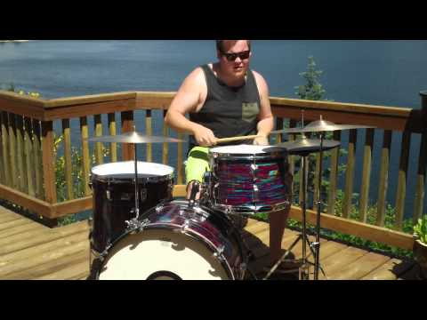 Justin Nelson - 1970 Ludwig Drums, 3-ply Super Classic, Psychedelic Red, Zildjian K Cymbals.