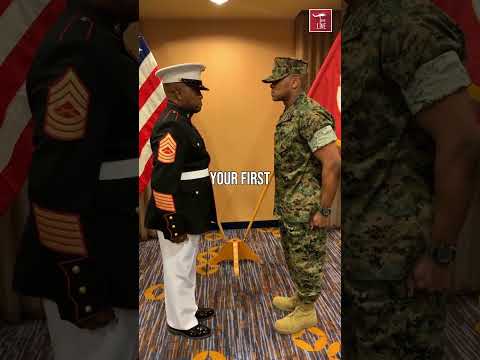 Marine Master Sergeant Gives Son His First Salute
