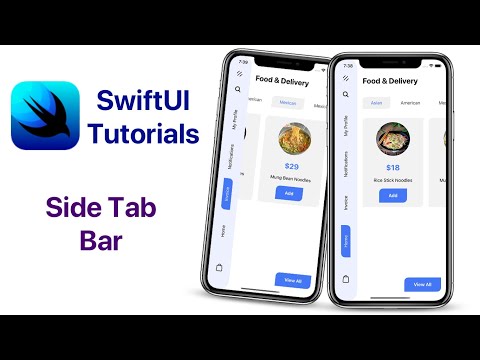 Side Tab Bar Using SwiftUI - Vertical Tab Bar In SwiftUI - Food App UI SwiftUI - SwiftUI Tutorials