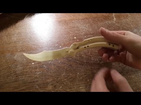 Фанерный нож бабочка из CS:GO (ссылка на чертежи в описании)