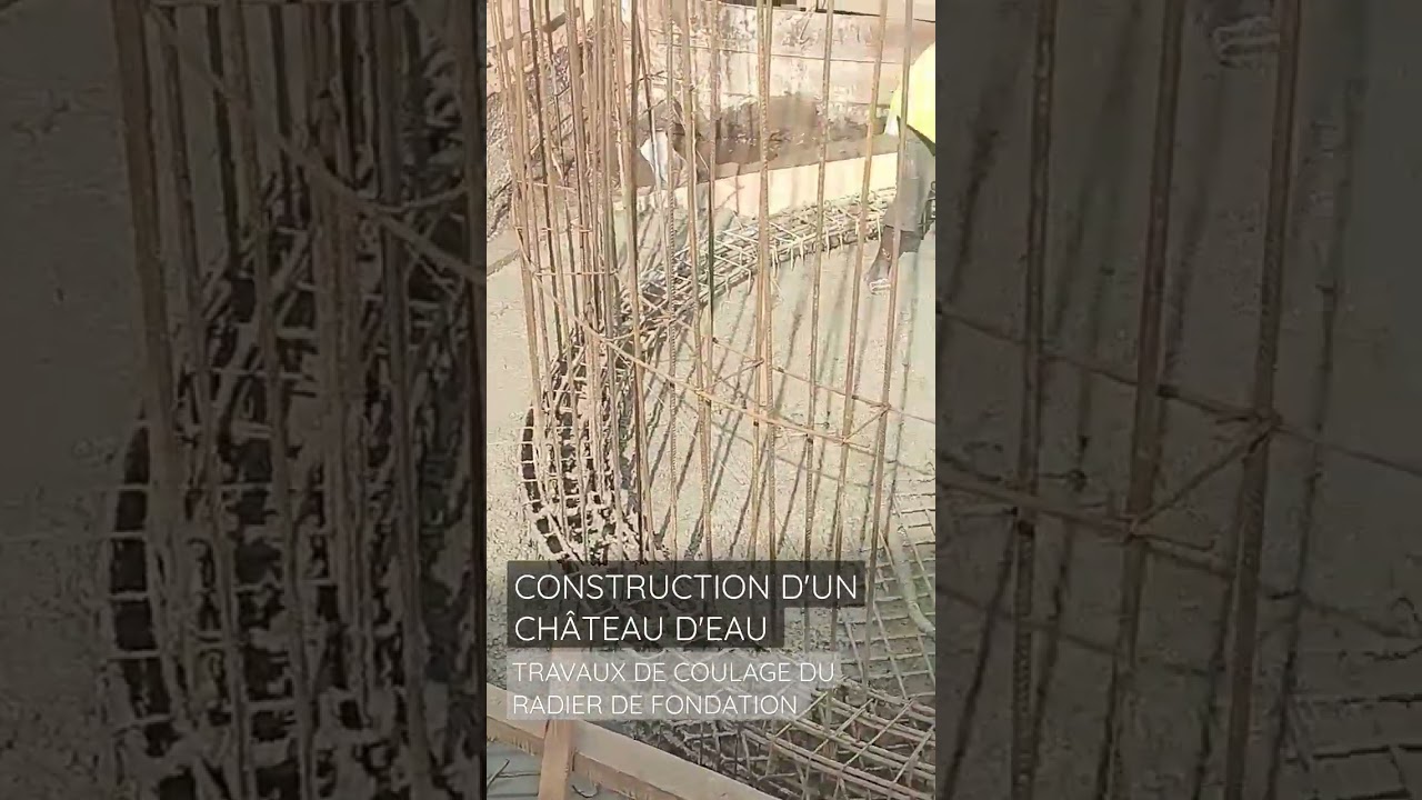 CONSTRUCTION D'UN CHÂTEAU D'EAU. TRAVAUX DE COULAGE DU RADIER DE FONDATION #civilengineering #benin