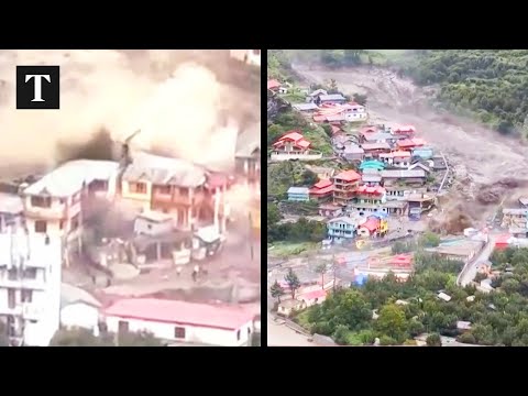 Powerful India Flood Destroys Village as Residents Flee