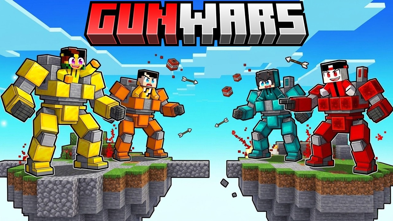 GUNWARS 2vs2  MECHA vs MECHA - MARCY BADDI VS LOCO DAMIANO - MINECRAFT ITA