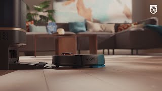 Philips Robot Vacuum and Mop in Black and Gold