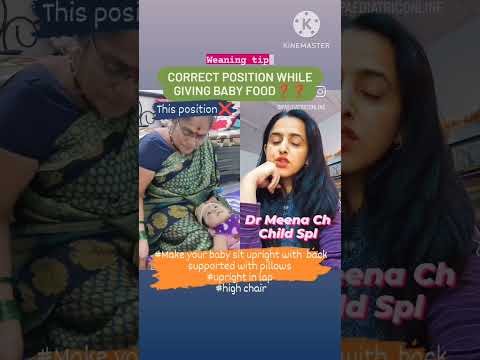 correct position while giving baby food #weaningtip #nutrition #parenting @DrMeenaa