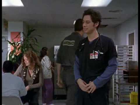 Scrubs J.D. Stares While Janitor Is Eating