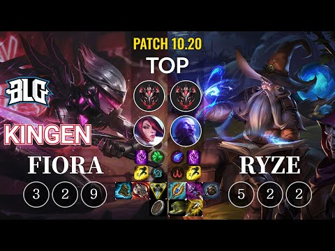 BLG Kingen Fiora vs Ryze Top - KR Patch 10.20
