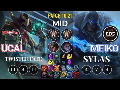KT Ucal Twisted Fate vs EDG Meiko Sylas Mid - KR Patch 10.21