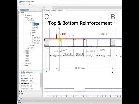 Beam Detail #etabs #etabsbuildingdesign #engineering