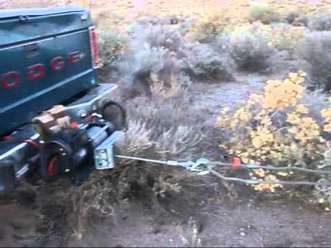 Rear removable hitch winch. 1993 Dodge Dakota Smittybilt XRC10 Winch 10,000LB Test run