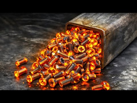 Turning 150 Steel Bolts into a Legendary Damascus Feather Knife | Satisfying ASMR