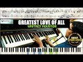 ♪ Greatest Love of All - Whitney Houston / Piano Cover Instrumental  Tutorial Guide