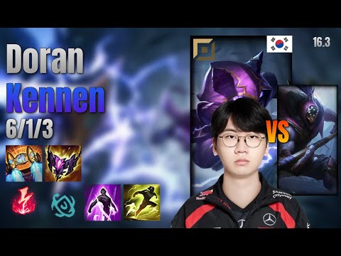 Doran Top Kennen vs Jax lol KR solo rank Full Game 16.3 | 도란 케넨 vs 잭스