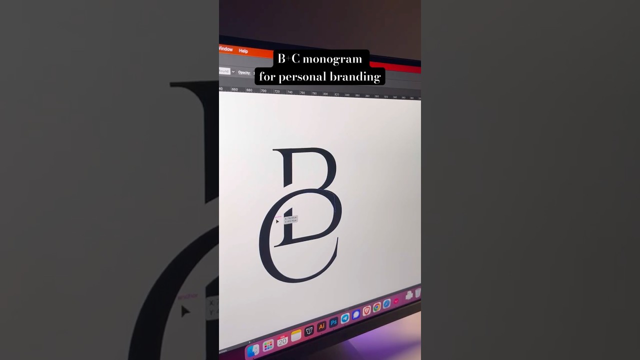 👀 Elegant BC Monogram Design ✨ | Custom Luxury Logo. How to create B+C monogram for branding