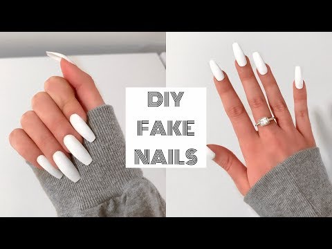 HOW TO DO FAKE NAILS AT HOME FOR BEGINNERS! | Acrylic ...