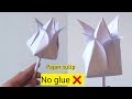 How to make paper tulip|Easy origami tulip|DIY tulip flower|No glue paper craft