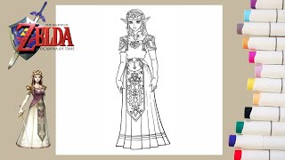 Coloring Princess Zelda - Zelda Coloring Pages | Labolina Coloring TV