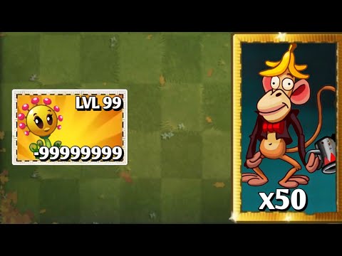 All Plant Max Level VS 50 Zombie Monkey || Who Will Win || Pvz2