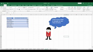CÓMO PUEDO SABER EL NOMBRE DE UNA TABLA EN EXCEL