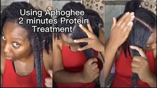 Using Aphoghee 2 Minutes Protein Treatment on my Low Porosity Natural Hair