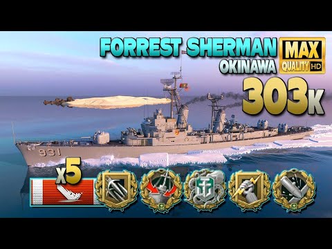 Destroyer Forrest Sherman: 0,9sec dream reload in action - World of Warships