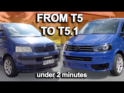VW T5 facelift to T5.1 Under 2 Minutes | Timelapse