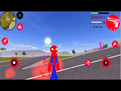 Frog Spider Stickman Rope Hero Gangster Vegas Crime Battle Android Gameplay