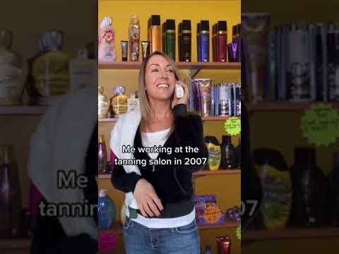 Me working at the tanning salon in 2007