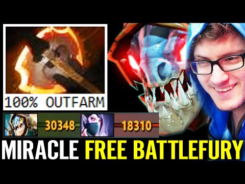 WTF MIRACLE Slark FREE Battle Fury! 100% Outfarm Crazy Fast Farming Skill Guide Dota 2 Pro Gameplay