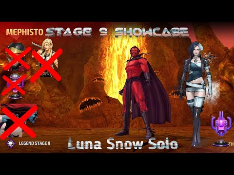 Luna Snow showcase/Mephisto stage 9/No lead, No support/Ctp rage-Marvel Future Fight.
