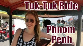 Tuk-Tuk Auto Rickshaw ride around Phnom Penh, Cambodia (City and countryside tour)