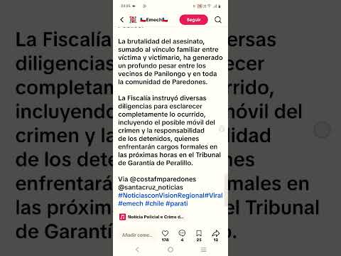 Brutal Homicidio Conmociona a Paredones R de O'Higgins