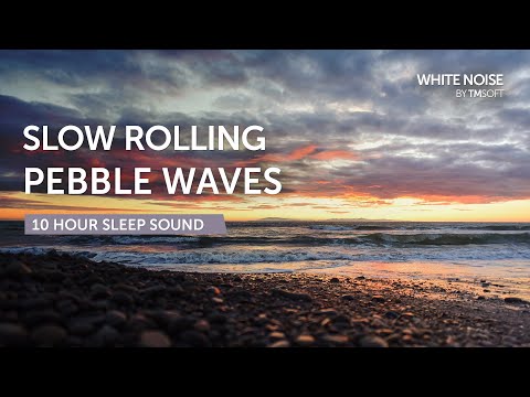 Slow Rolling Pebble Waves Sleep Sound - 10 Hours - Black Screen