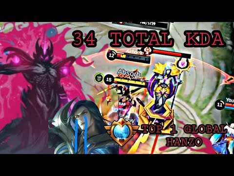 TOP 1 GLOBAL HANZO SAMZ, 34 TOTAL KDA MEMBANTAI LEOMORD 🐎🐎🐎