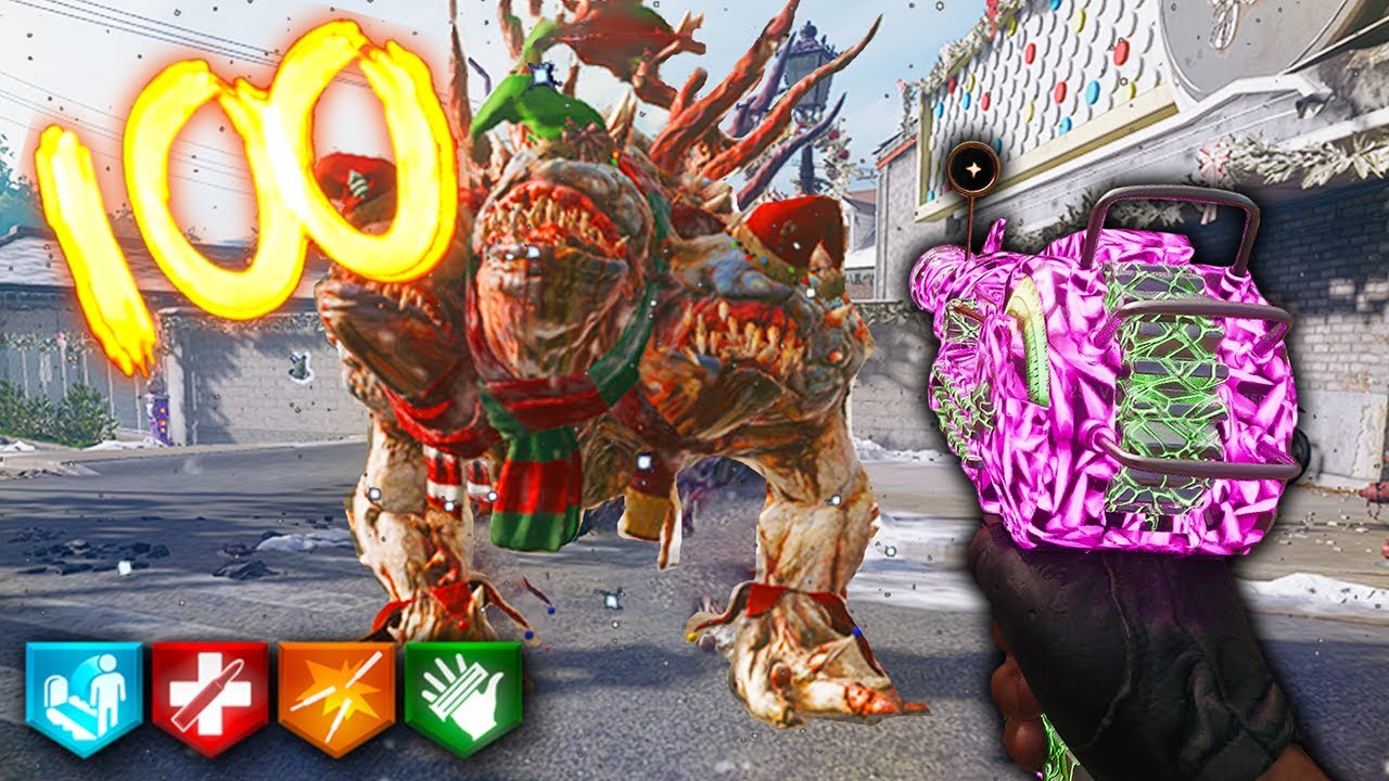 BLACK OPS 6 "JINGLE HELLS" ZOMBIES ROUND 100 EASTER EGG CHALLENGE BEST HIGH ROUND STRATEGY!