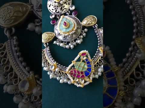 Brass multicolor contemporary chain pendant, party