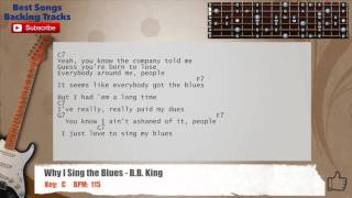 🎸 Why I Sing the Blues - B.B. King Guitar Backing Track with scale, chords and lyrics