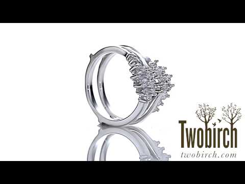 0.66ct. Bypass Chevron Ring Guard Enhancer - TwoBirch TB-GUARD-0015-WG-I