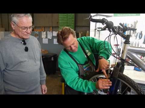 Good Karma Bikes  Jim Gardner PhD refurbishing donated bikes