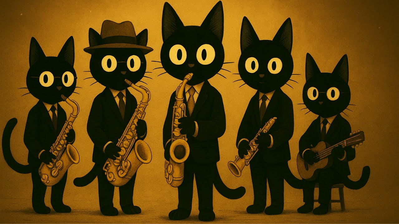 Black Cats Jazz Hop Nights: Smooth Deep Bass Grooves for Productive Moments