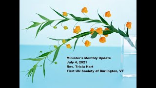 Minister&#39;s Monthly Update - July 2021