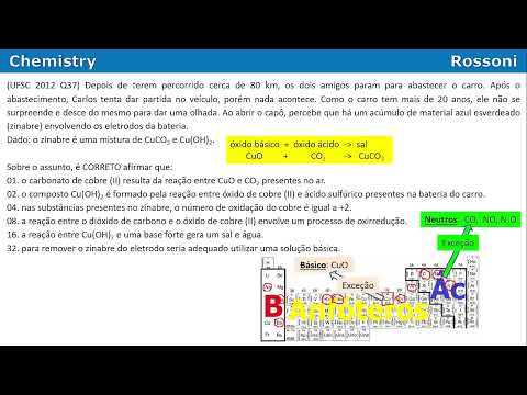 UFSC 2012 - Questão 37 - óxidos e zinabre